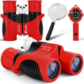 Binoculars for Kids 8x21 High-Resolution Real Optics with Magnifying Glass & Whistle Compass, Kids Binoculars for 3-12 Years Boys and Girls, Best Kids Toys for Outdoor Bird Watching, Hiking, Travel