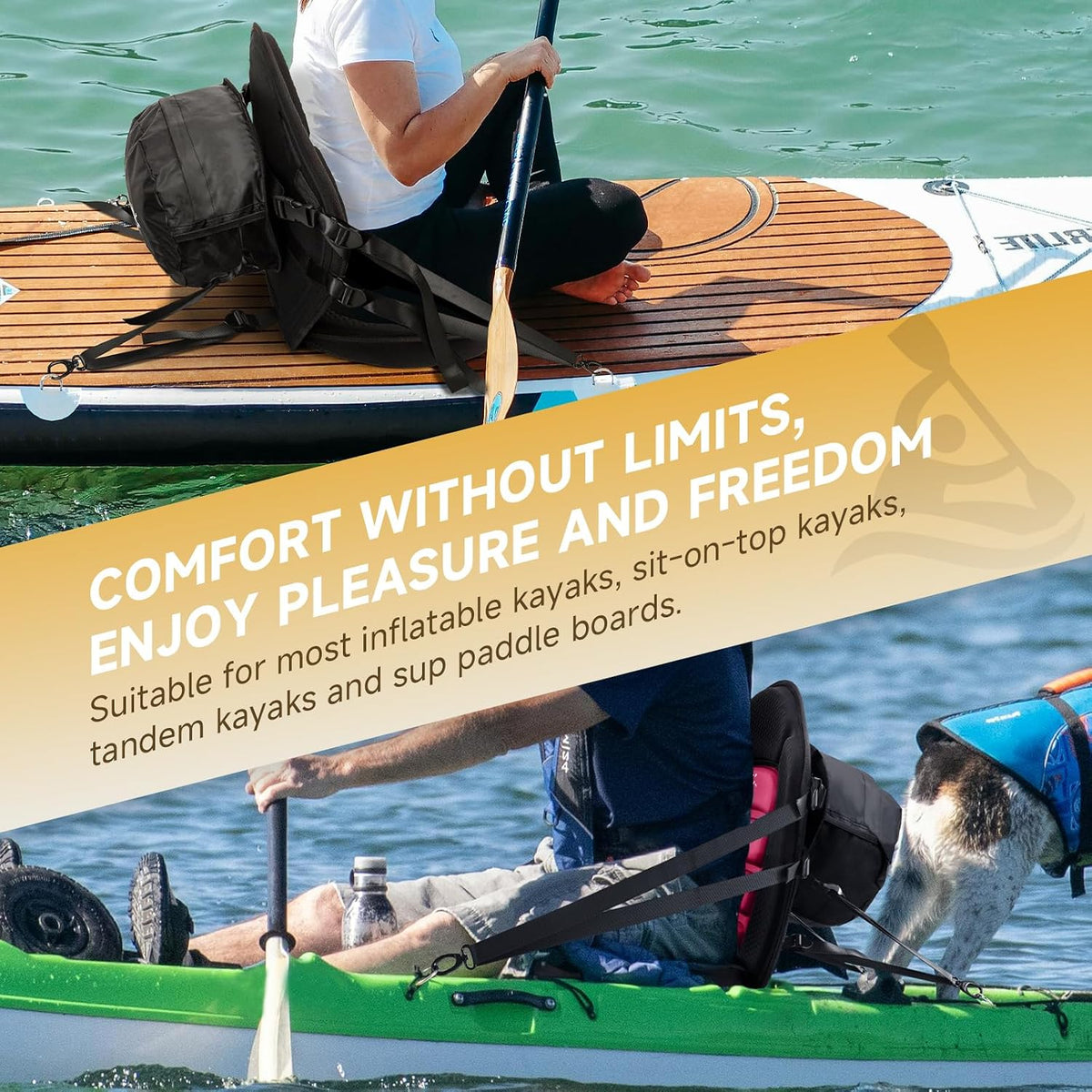 Trymaker Kayak Seats with Back Support, Thick Paddle Board Seat