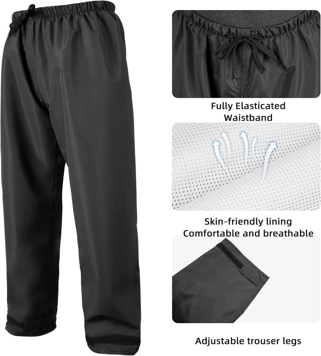 Coralrain Rain Suit Safety Waterproof Rain Jacket and Trouser Suit Raincoat With Hood lining For Men Women Adults Breathable