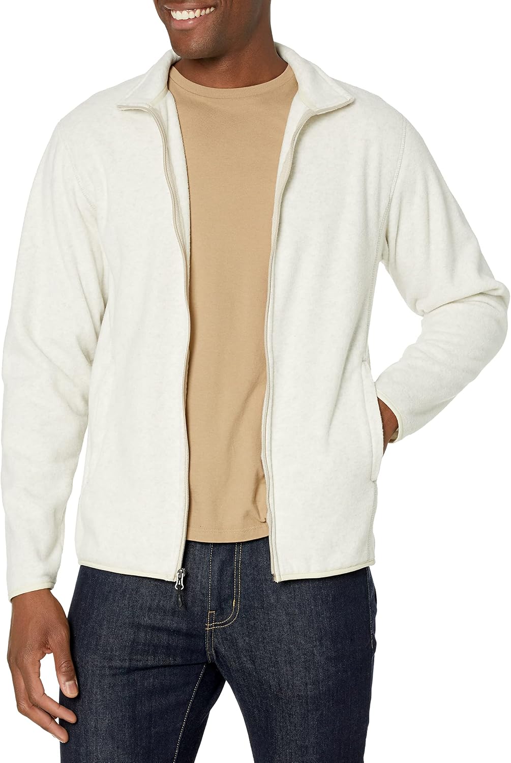 Amazon Essentials Men's Full-Zip Polar Fleece Jacket with Zippered Pockets for Cold Outdoor Weather (Available in Big & Tall)
