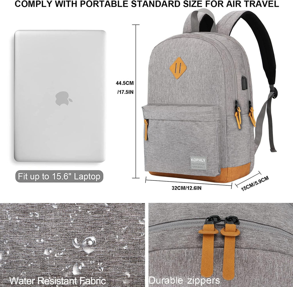 SUPACOOL Large Laptop Backpack with USB Charging Port for Men and Women