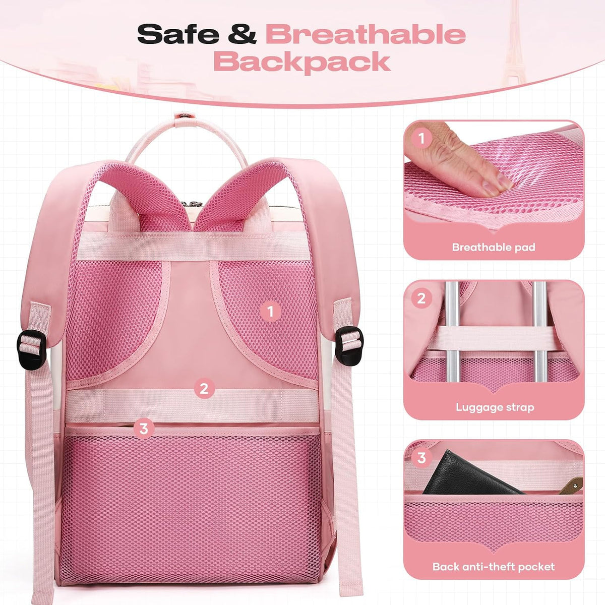 Maelstrom 15.6-17.3" Laptop Backpack with Lunch Box, Work Bag for Women Men