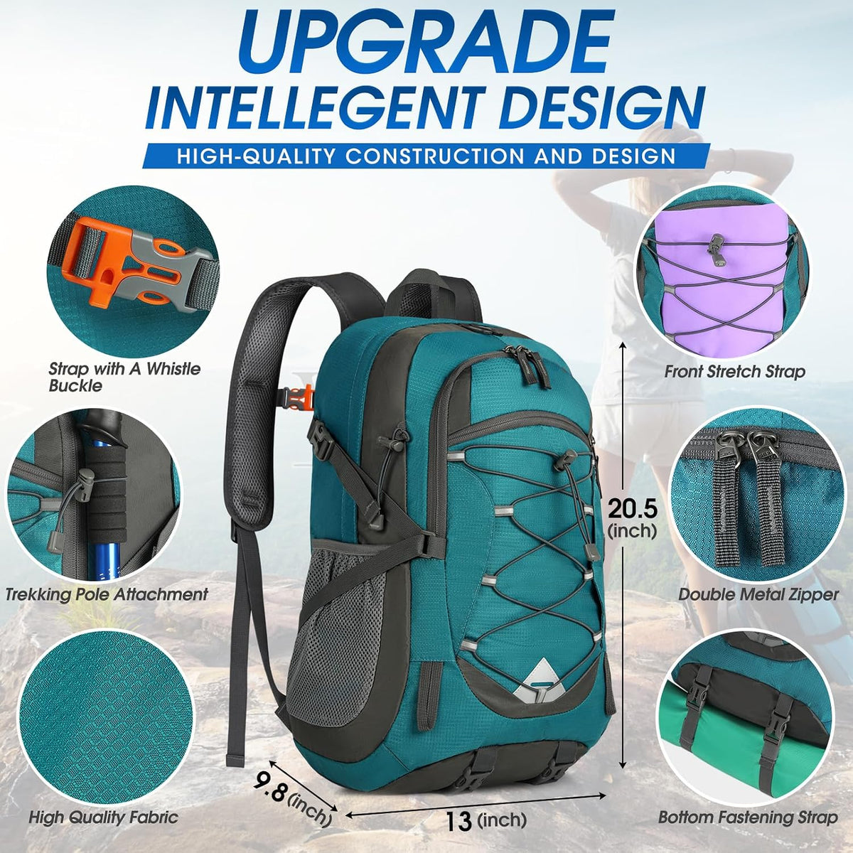 IGOLUMON Hiking Backpack 40L Packable Lightweight Camping Daypack Men Women