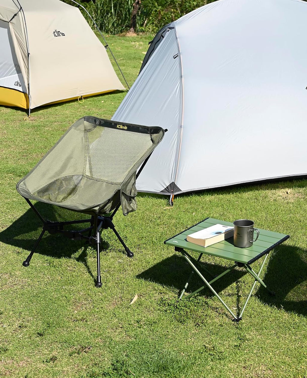 iClimb Ultralight Compact Folding Anti-Sinking Chair, Green