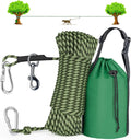 Tresbro Dog Camping Leash, 50ft/75ft/100ft Trolley System for Dogs up to 300lbs, Portable Lightweight Runner Lead for Yard, Reflective Dog Tie Out Cable for Camping, Courtyard, Park, Outside