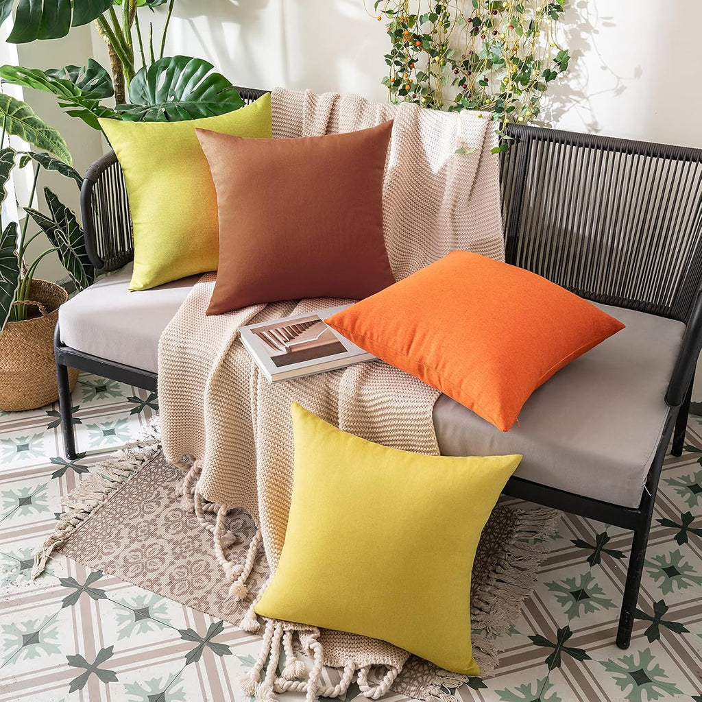 MIULEE Decorative Outdoor Pillow Covers Fall 18x18 Bright Orange