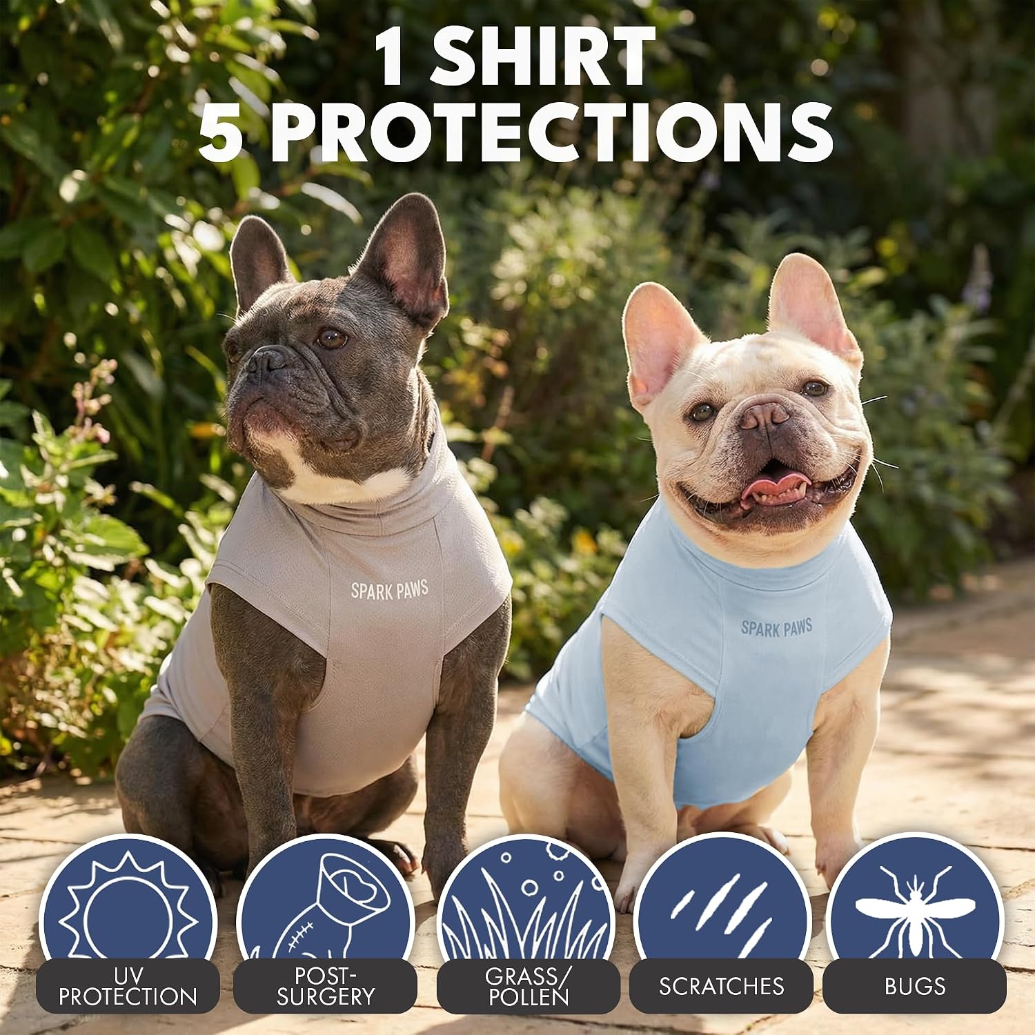 Spark Paws Sunblock Dog T-Shirt, SPF 30 UV Sun Protection, Summer Cooling