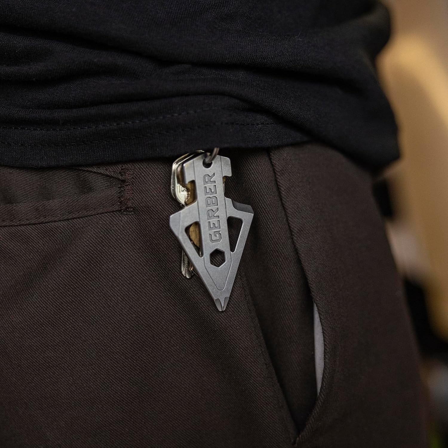 Gerber Broadhead EDC Keychain Multitool, Pocket Clip, Bottle Opener, Silver