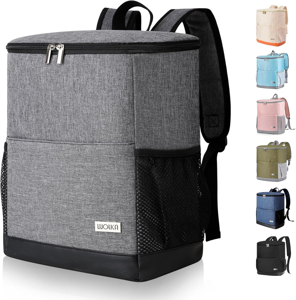 Insulated Cooler Backpack Outdoor - Leak Proof Backpack Cooler 30 Cans, Waterproof Lightweight Cooler Bag for 12h Hot/Cold Retention - Soft Cooler for Travel, Camping, Beach, Lunch