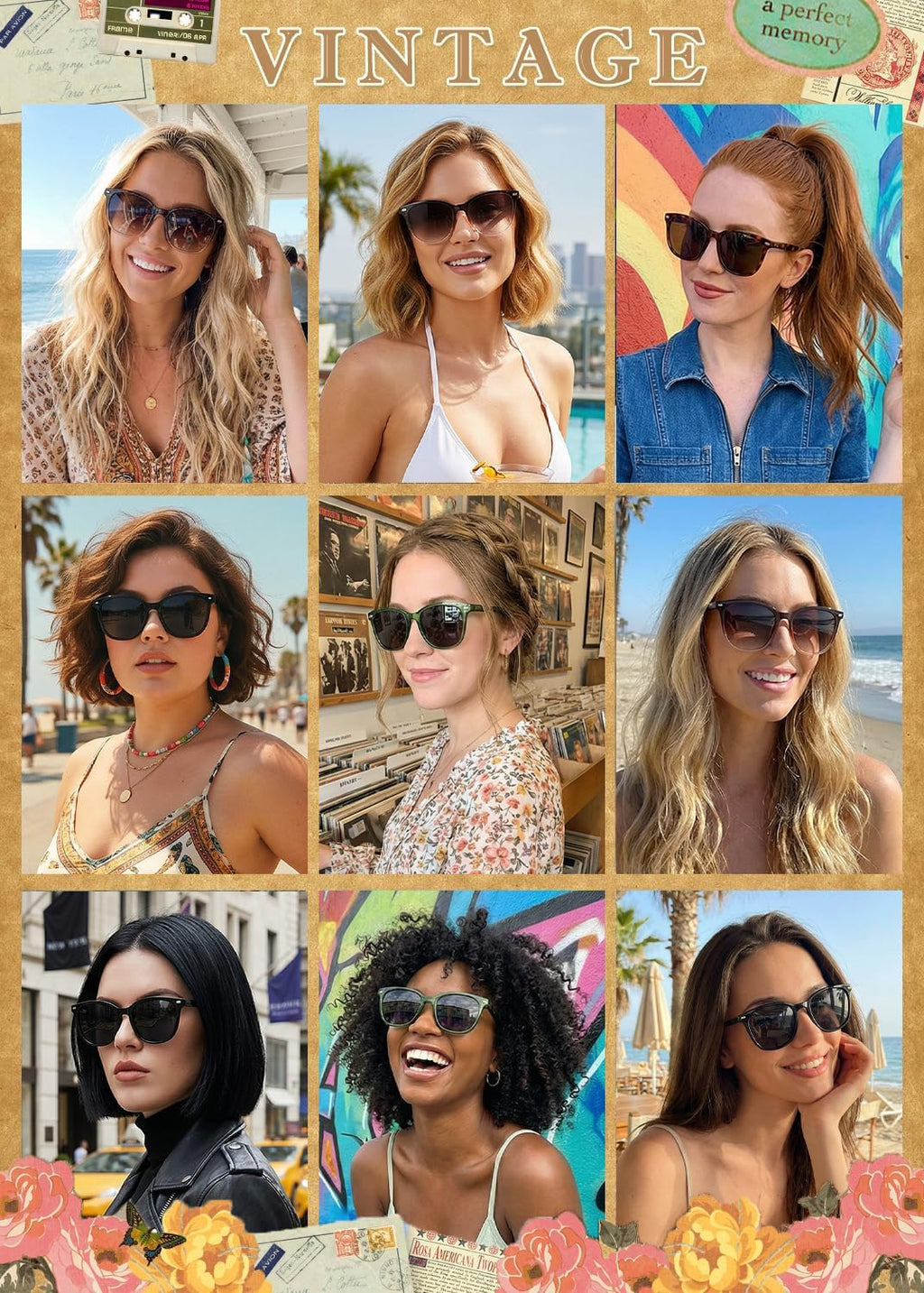 FIMILU 2 Packs Sunglasses for Women Polarized UV400 Protection Lens Big Frame Fashion Glasses Trendy Stylish Shade