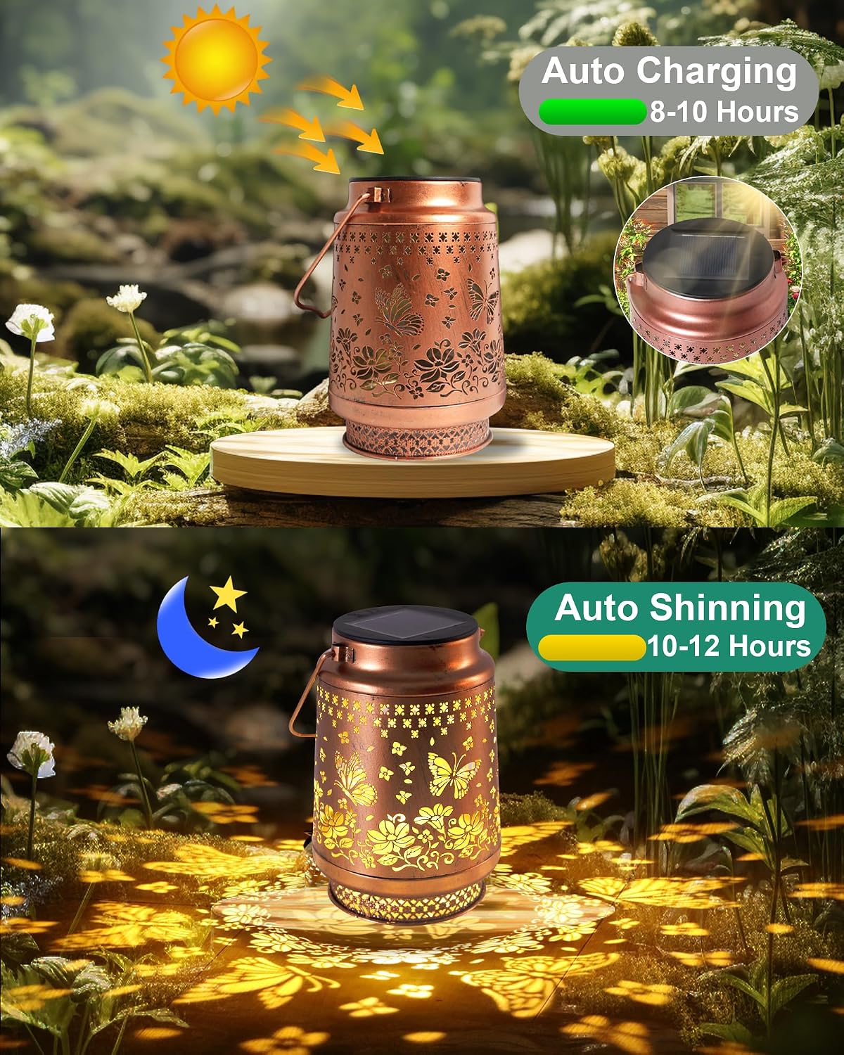 Butterfly Gifts for Women Butterfly Solar Lantern Mothers Day Gifts Birthday Gifts for Women Mom Grandma Sister Friend Garden Decor Metal Solar Lights Outside Decorative for Yard Patio Pathway Porch
