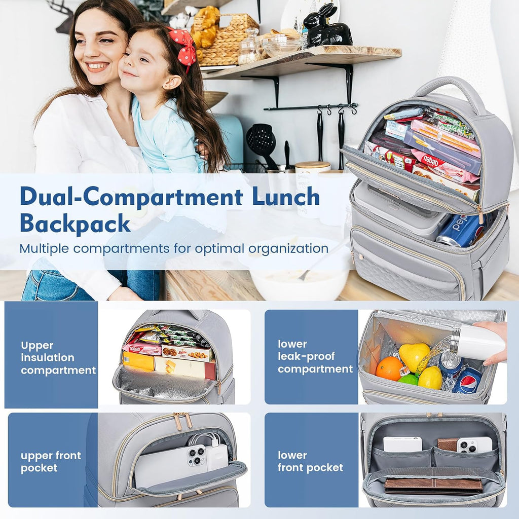 Backpack Cooler Lunch Box Backpack Double Decker Soft Cooler Bag