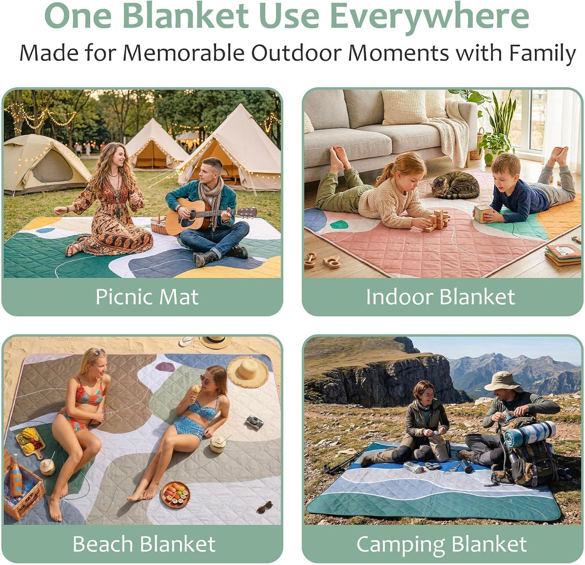 Exclusivo Mezcla Extra Large Waterproof Foldable Picnic Blanket