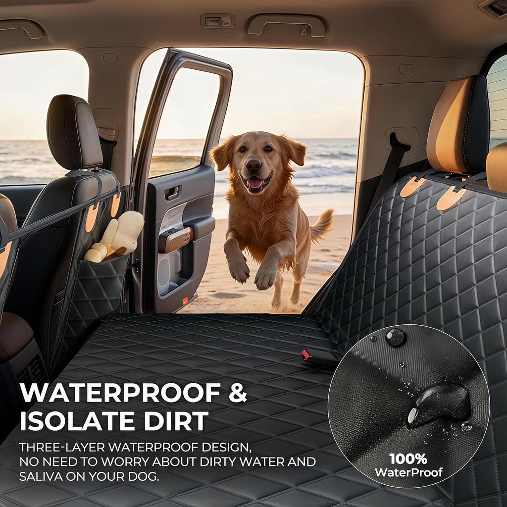 Hard Bottom Dog Car Seat Cover for Back Seat,900D Heavy Duty 500lbs Support