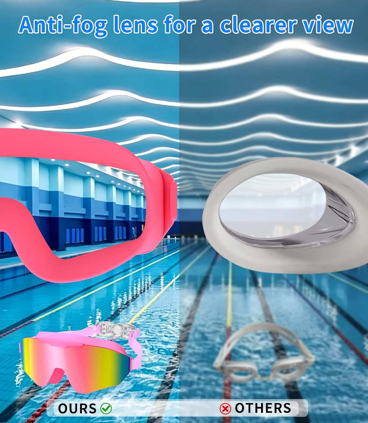 Kids Swim Goggles 2 Pack for Suitable for Children aged 8 and Adults of Both Genders Adults swim goggles