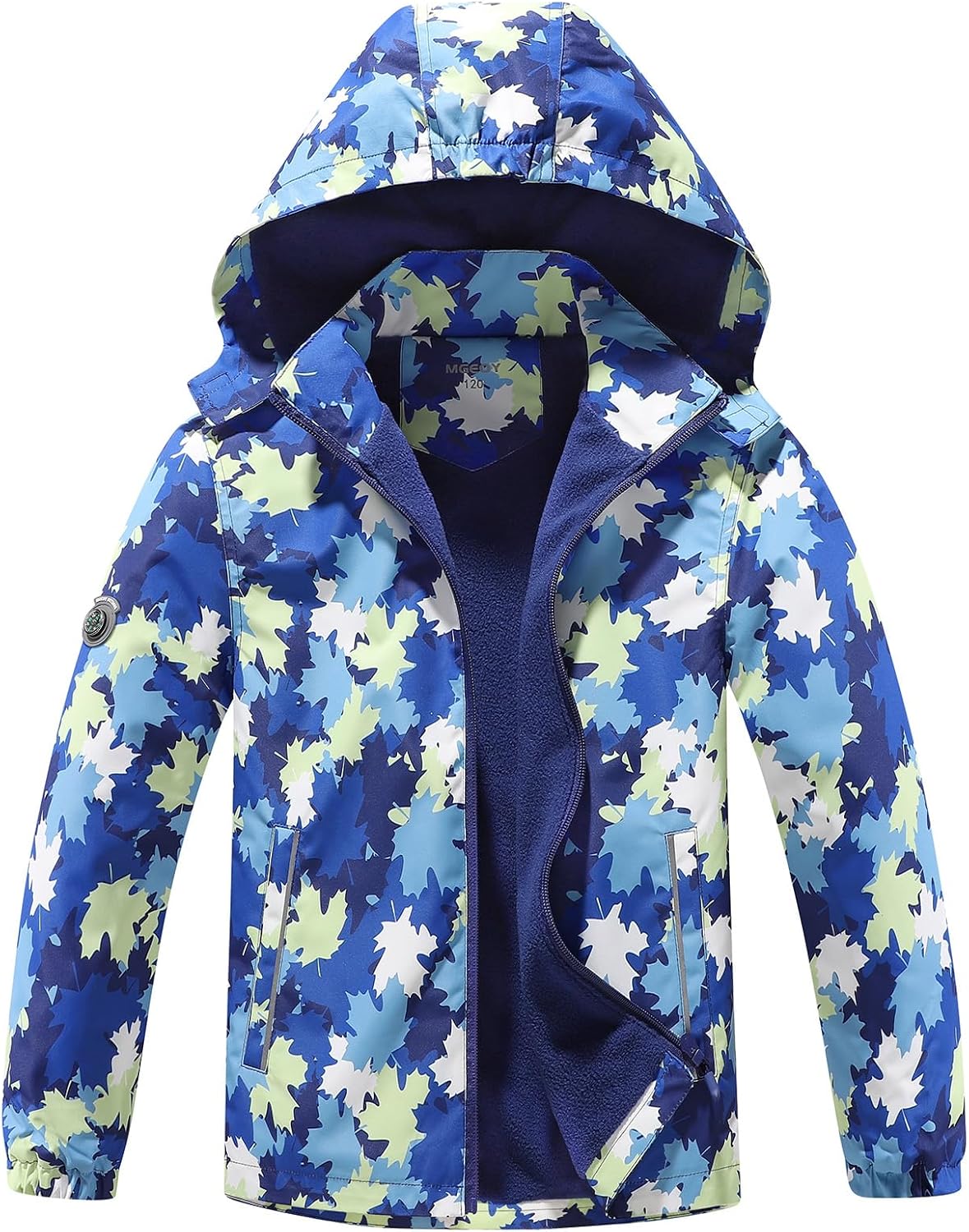 MGEOY Kids Rain Jacket, Waterproof Lightweight Hooded Windbreaker for Boys Girls 4-16Y