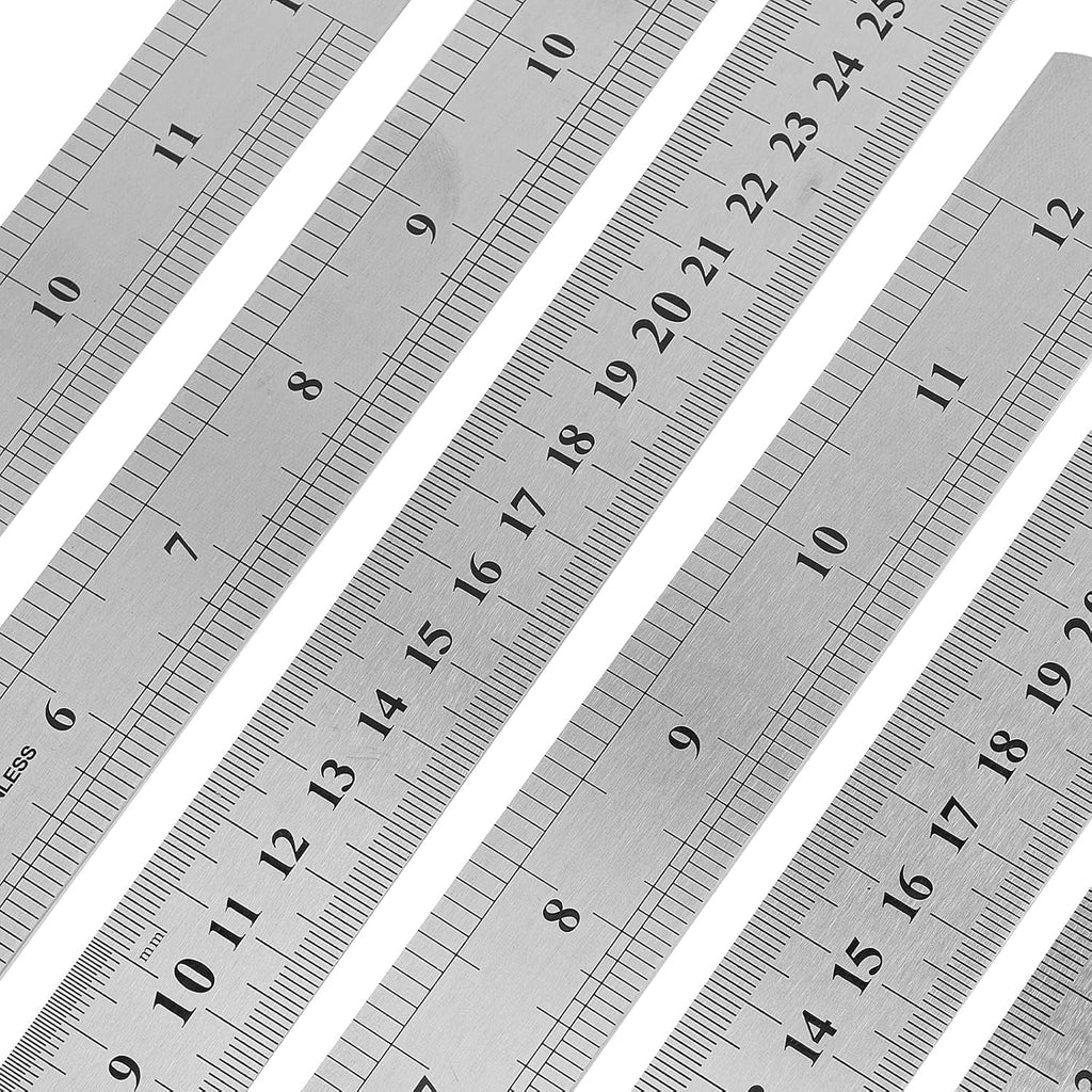 30 Pack 12 Inches Stainless Steel Rulers, Straight Edge Laser Engraved