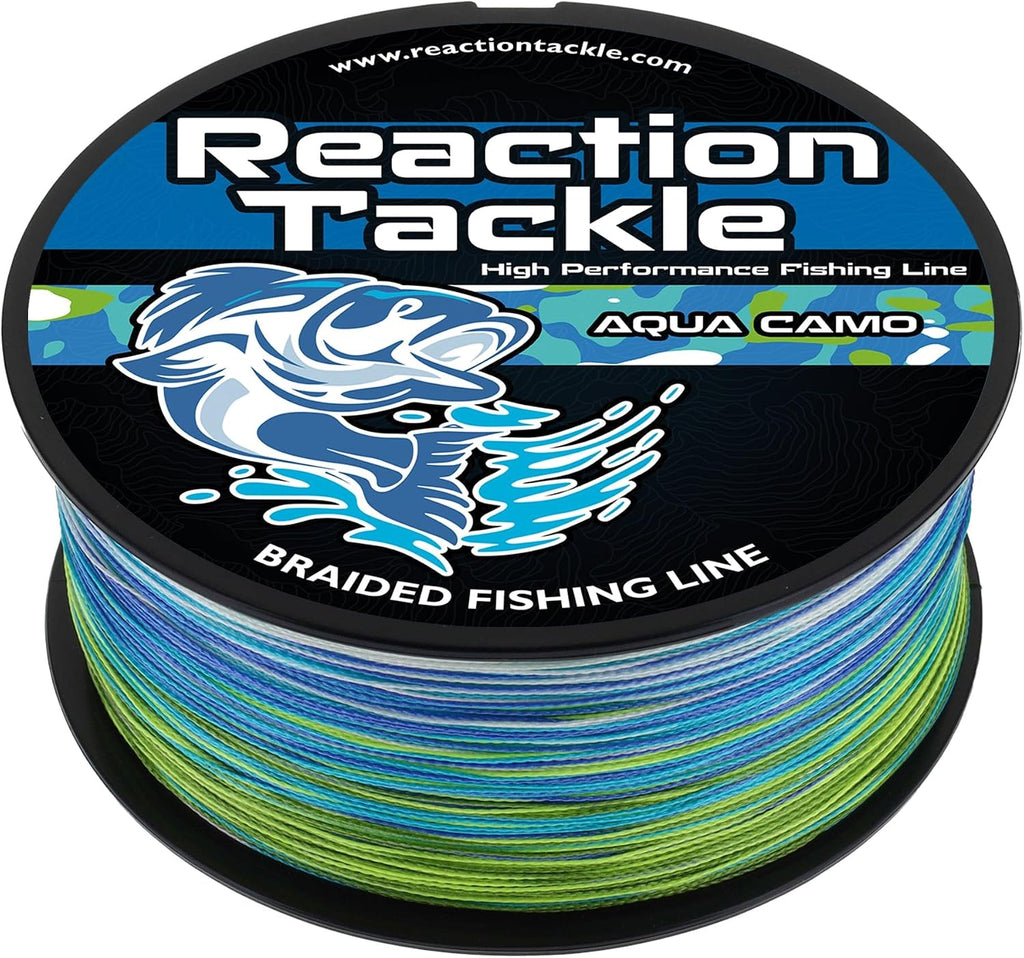 Reaction Tackle Braided Fishing Line - Pro Grade Power Performance for Saltwater or Freshwater Fish - Colored Fishing Line Braid for Extra Visibility