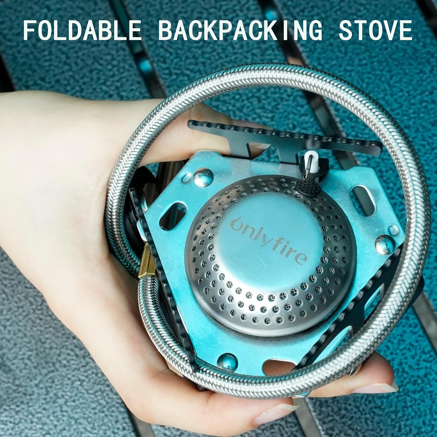 ONLYFIRE Portable Camping Gas Stove, Backpacking Camp Stove with Piezo Ignition, 1LB Propane Adapter, Mini Camp Stove with Carry Bag for Outdoor Cooking, Picnic, Camping and Hiking, GS333
