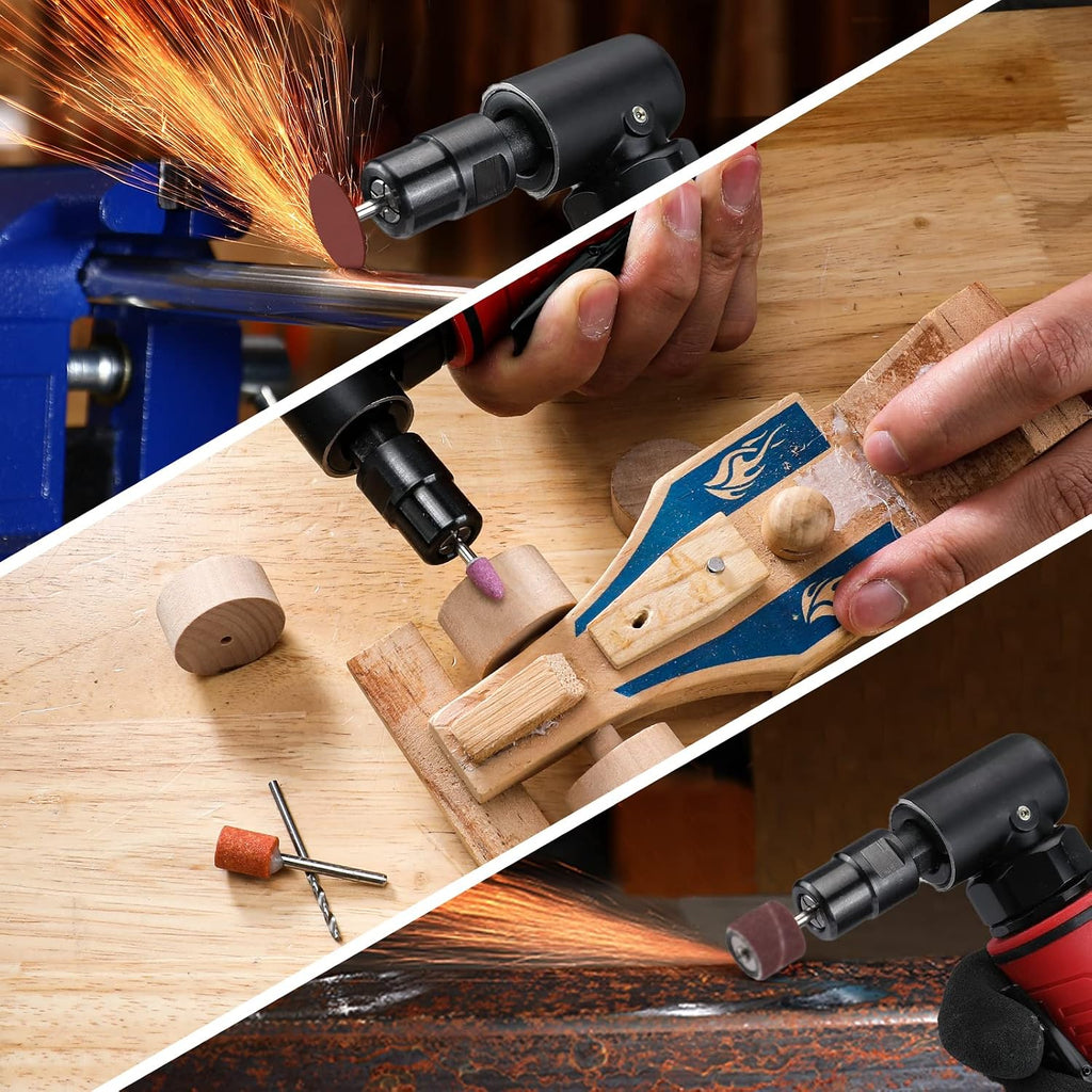WORKPRO Air Angle Die Grinder, 20000 RPM, 1/4" & 1/8" Collets
