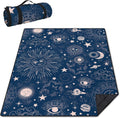Gothic Picnic Blankets Waterproof Foldable,60″X80″Thick Picnic Mat Blue Outdoor Blanket for Grass, Sun and Moon Beach Blanket Sandproof Picnic Accessories for Camping Party Travel Park Lawn