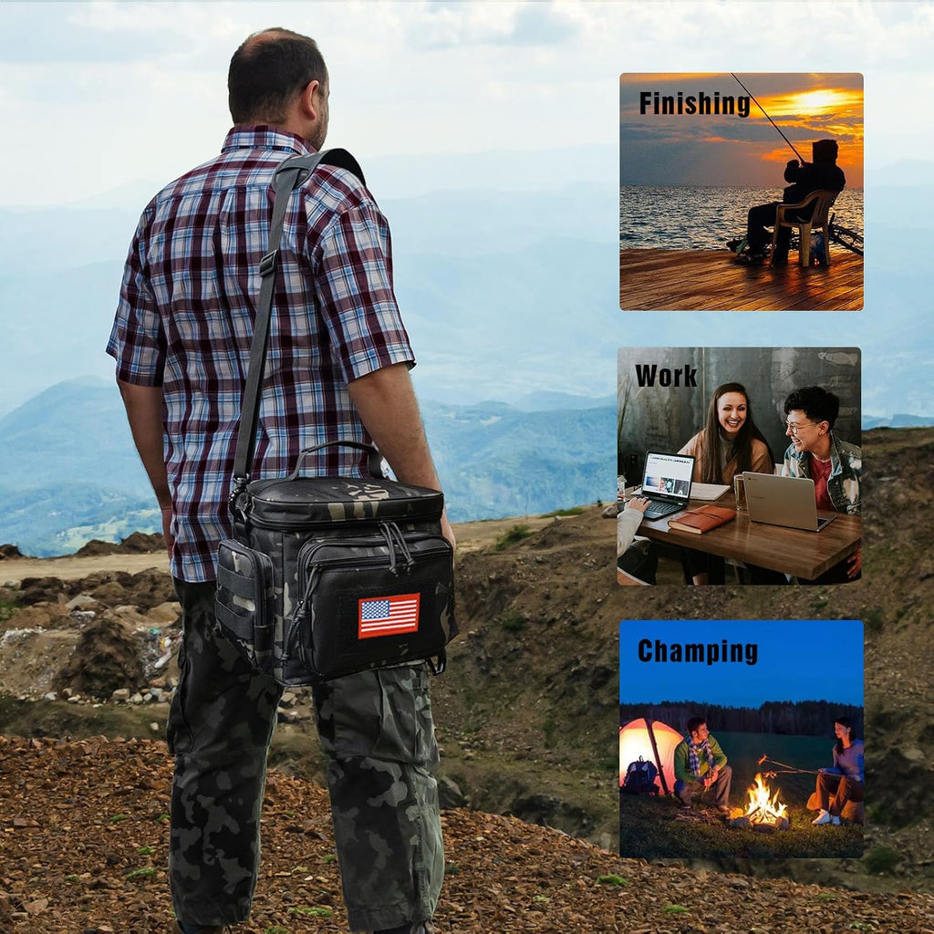 Lunch Box for Men, 12L Leakproof Tactical Lunch Bag Large Cooler for work