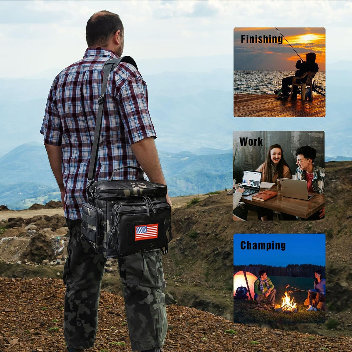Lunch Box for Men, 12L Leakproof Tactical Lunch Bag Large Cooler for work