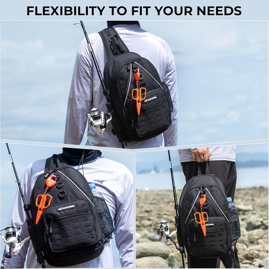 KastKing Karryall Fishing Sling Bag With Rod Holder, Fishing Gear Storage