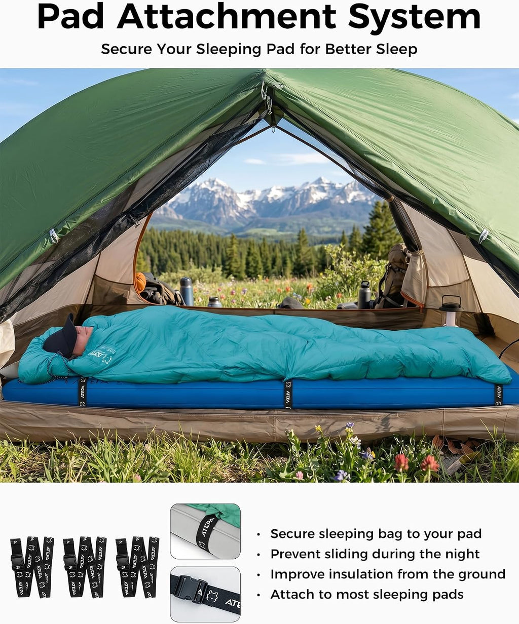 ATEPA 3-in-1 Hybrid Down Sleeping Bag, with Pad Attachment