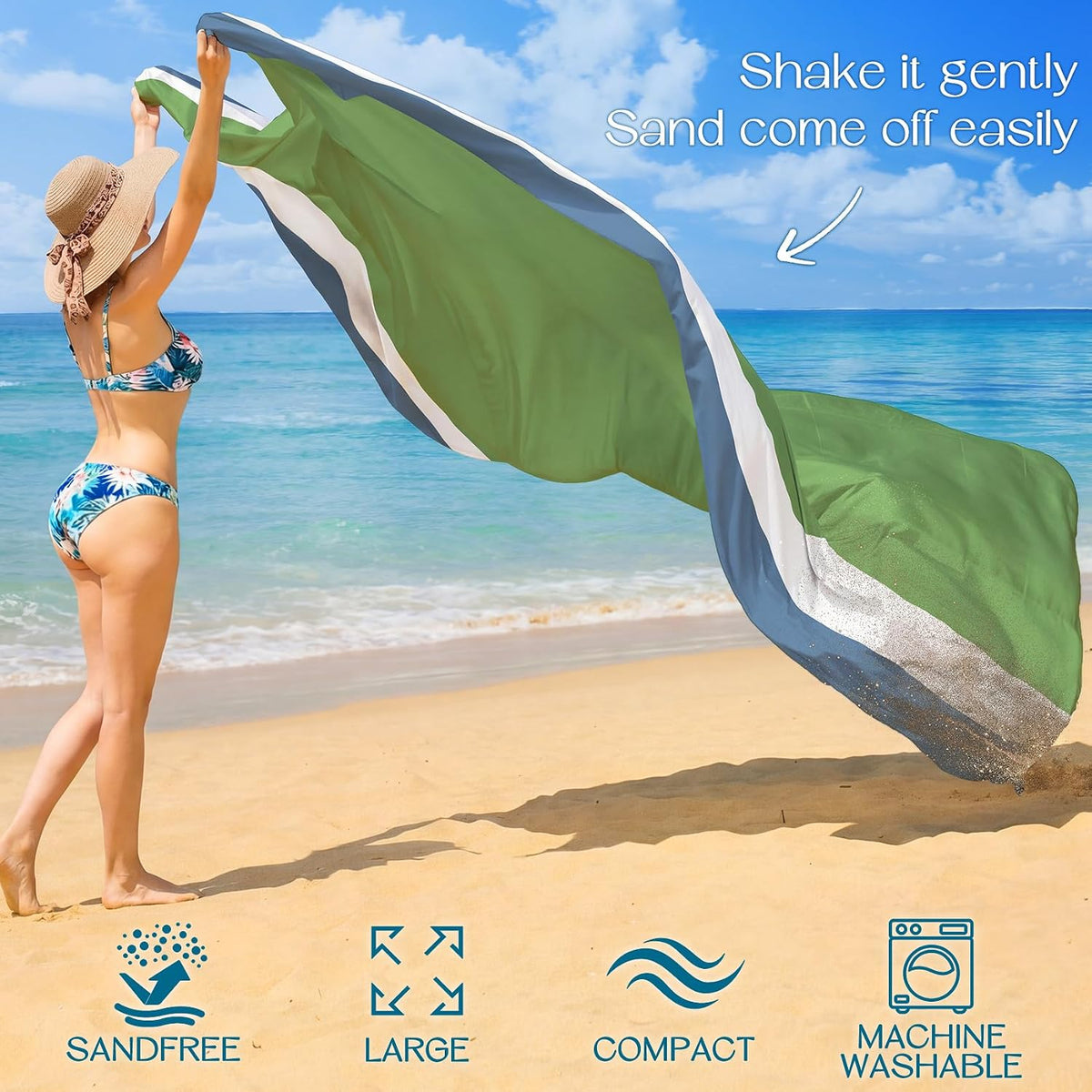 Beach Blanket Waterproof Sandproof Large 78''X81''/10'X9' Beach Towel Mat