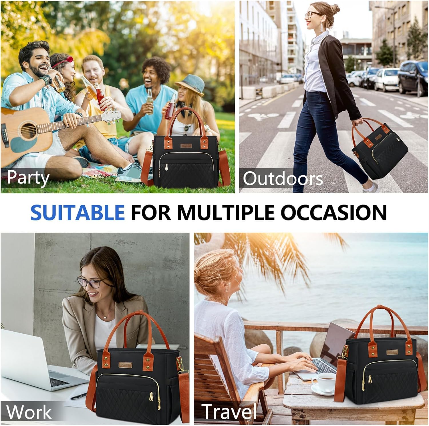 MIYCOO Insulated Lunch Bag Women, Large Tote Lunch Box for Work, 18L