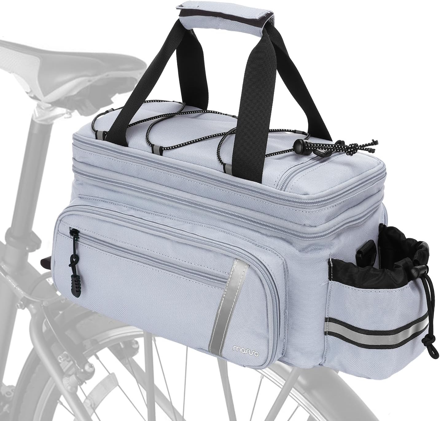 MOSISO Bike Rack Bag with Rain Cover, Bike Trunk Cooler Handag,Gray