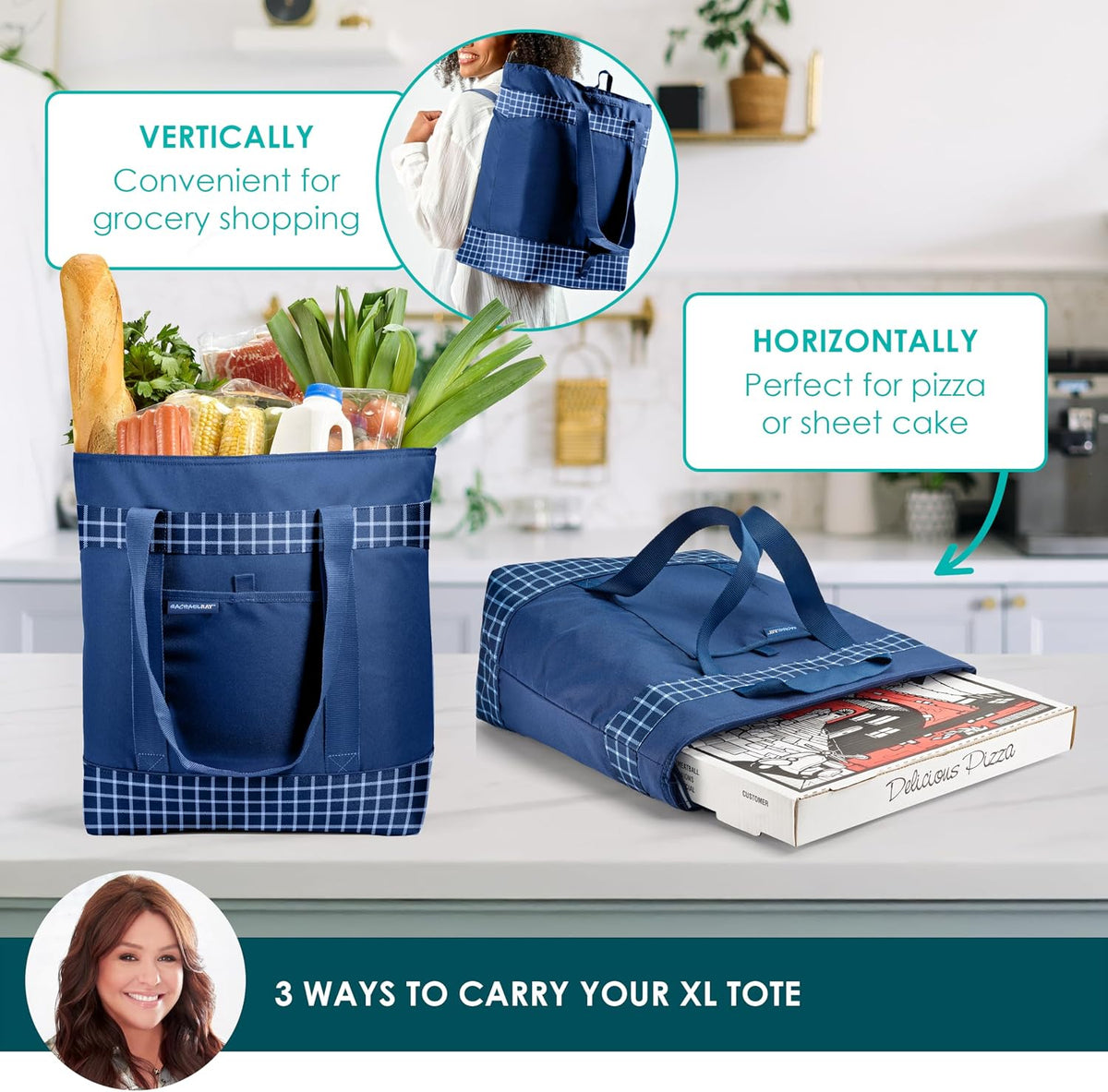Rachael Ray Jumbo Chillout Thermal Tote, Insulated Soft Sided Cooler Bag