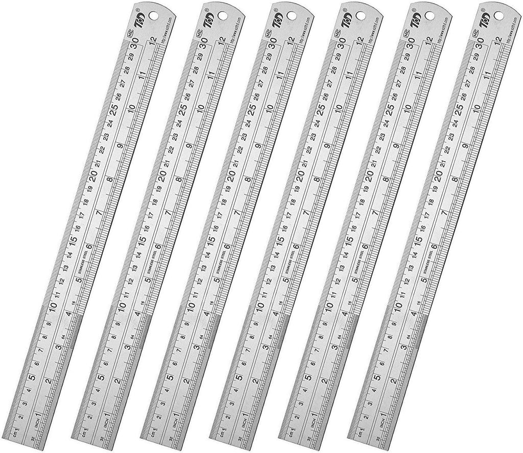 ZZTX Metal Ruler 12 Inches Stainless Steel 6 Pack