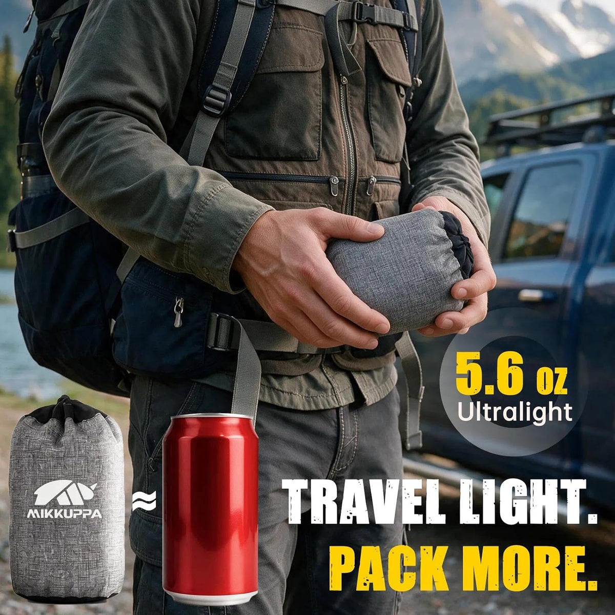 MIKKUPPA Inflatable Camping Pillow - Ultralight Blow Up Travel Pillow