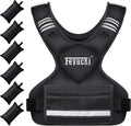 Feyachi Adjustable Weighted Vest, 3-32lb Vest with 6 Ironsand weights
