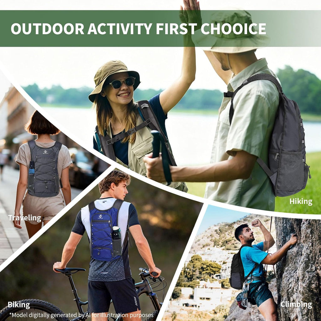 15L Lightweight Packable Hiking Backpack Water Resistant Foldable Daypack for Hiking Travel Cycling Outdoor Sports for Men Women