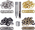 Wolfride 100 Sets Brass Grommet kit 10mm 3/8" Inside Diameter Canvas Fabric Grommet Kit Tarp Eyelet kit (4 Colors)