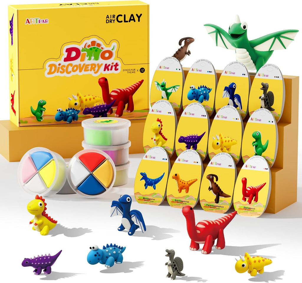 ARTPAR Air Dry Clay Kit, 12 Animals Modeling Magic Clay, Kids Crafts Gifts
