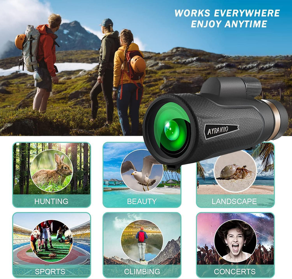 Birthday Gifts for Men Dad Husband Teen, 12x60 Monocular for Outdoor Hiking