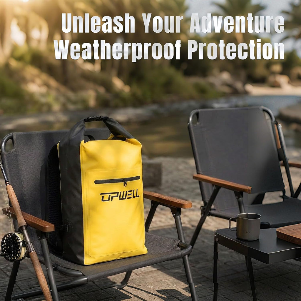 UPWELL 20L Waterproof Dry Bag Boating Backpack for Travel Hiking Camping Kayaking Hiking Swimming Floating Submersible Dry Bag bright yellow