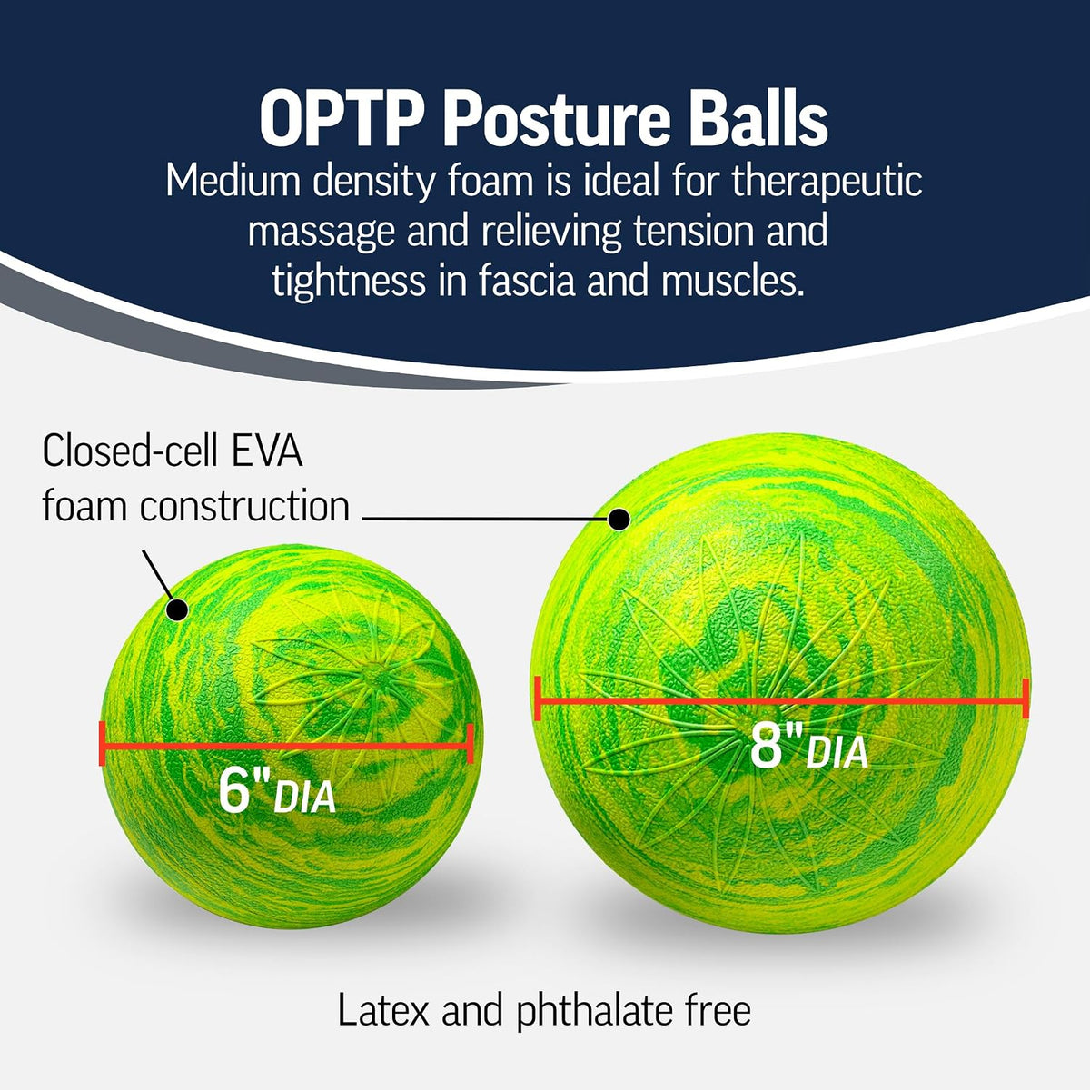 OPTP Posture Ball – Foam Mobility and Massage Ball, Green, 6"