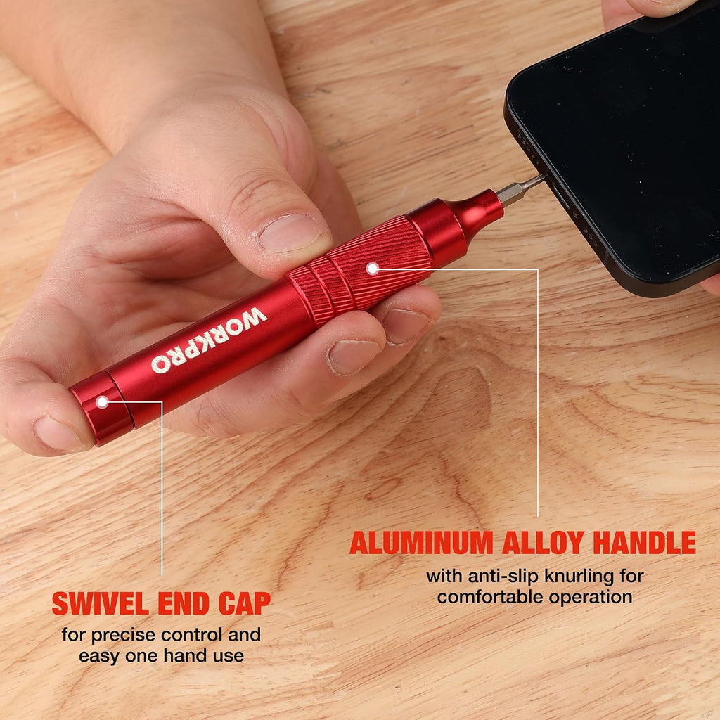 WORKPRO 24 in 1 Multi Bit Mini Screwdriver Set Magnetic, Red