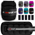 AmStaff Fitness Adjustable Ankle Weights 1 Pair 2 4 6 8 10 Lbs Leg Weight Straps for Strength Training, Walking, Jogging, Running, and Fitness Workouts – 1-5 lbs Each Ankle, 10 lbs Pair Set