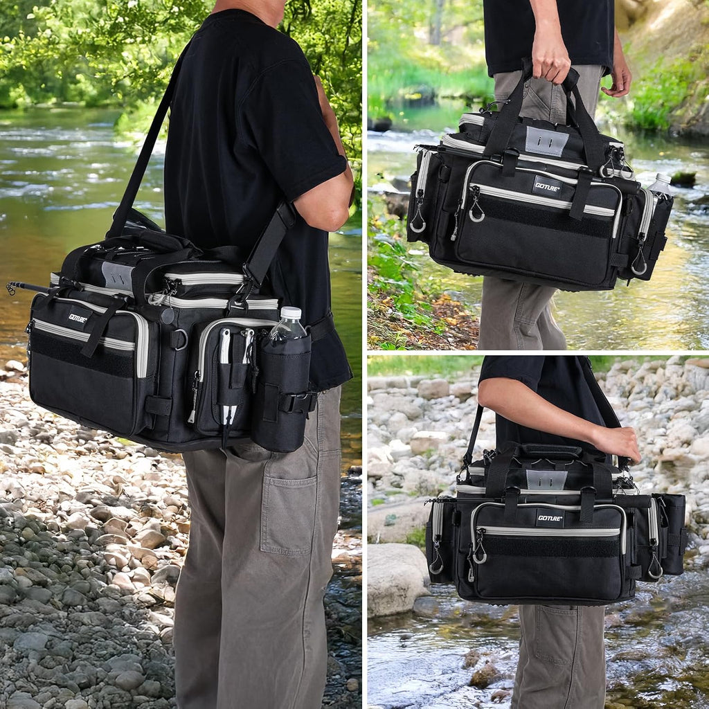 Goture Fishing Tackle Bag with 4PCS 3600 Tackle Boxes