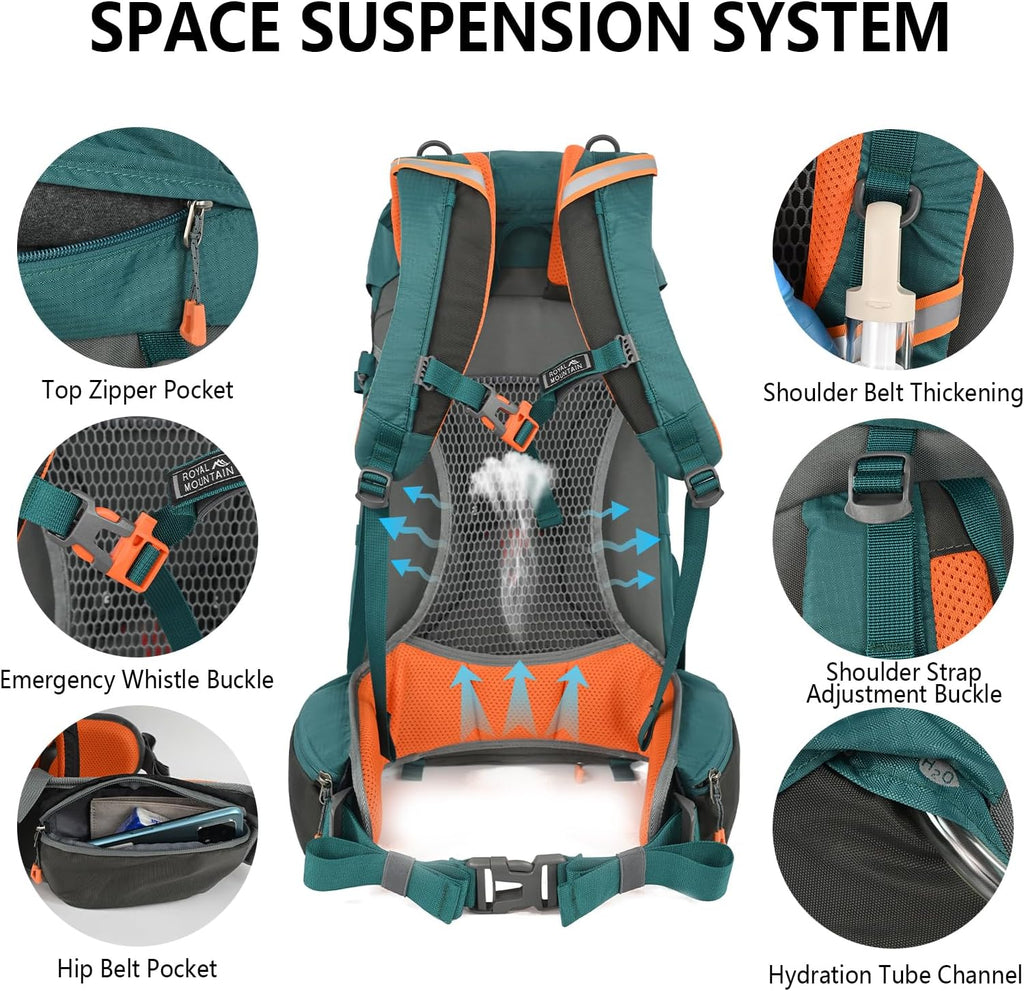 Hiking Backpack for Women Men,30+5L Waterproof Camping Backpacking Backpack