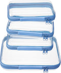 4 pcs Clear Zipper Pouches,Hard Shell Zipper Case, Toiletry Bag for Travel