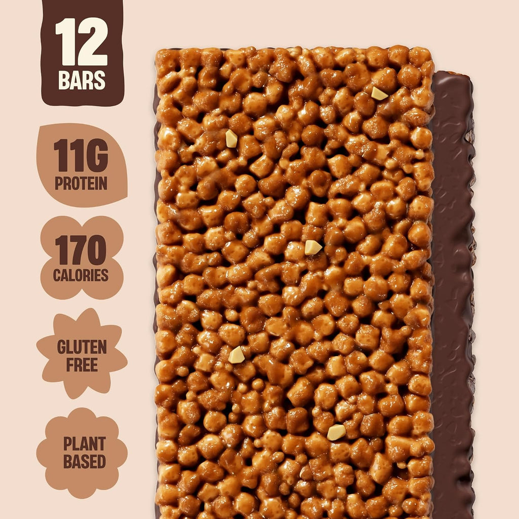 Mezcla Hazelnut Chocolate Puff Crispy Vegan Bars, 11g Protein, 12 Bars