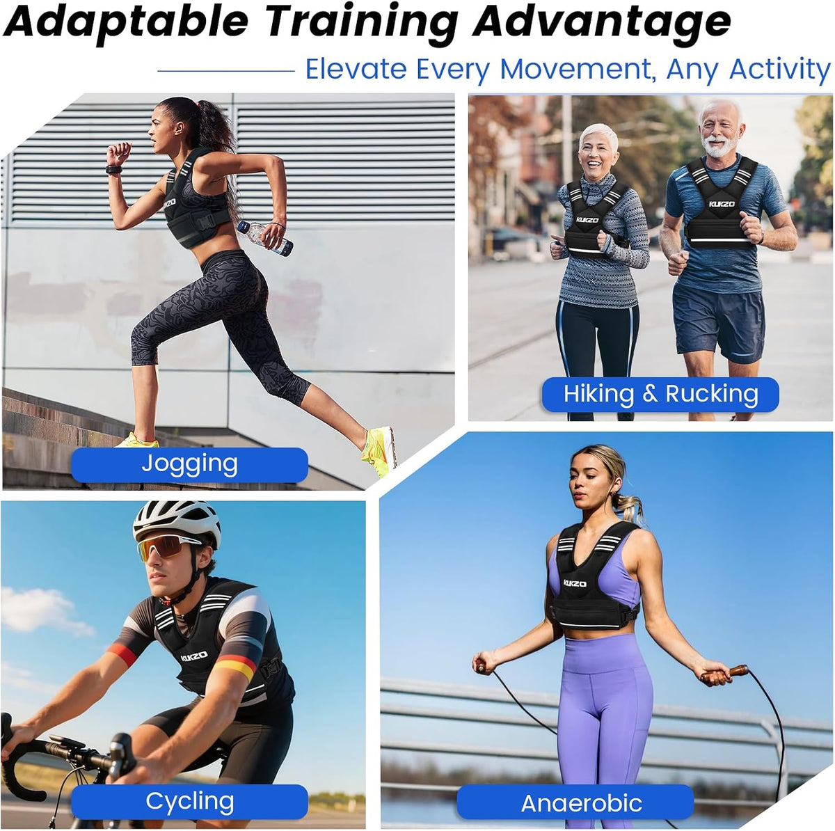 Adjustable Weighted Vest Women/Men, 6-12lb/12-18lb/20-32lb Weight Vest with 6 Ironsand Weights for Strength Training Rucking Running Walking Fitness Workout