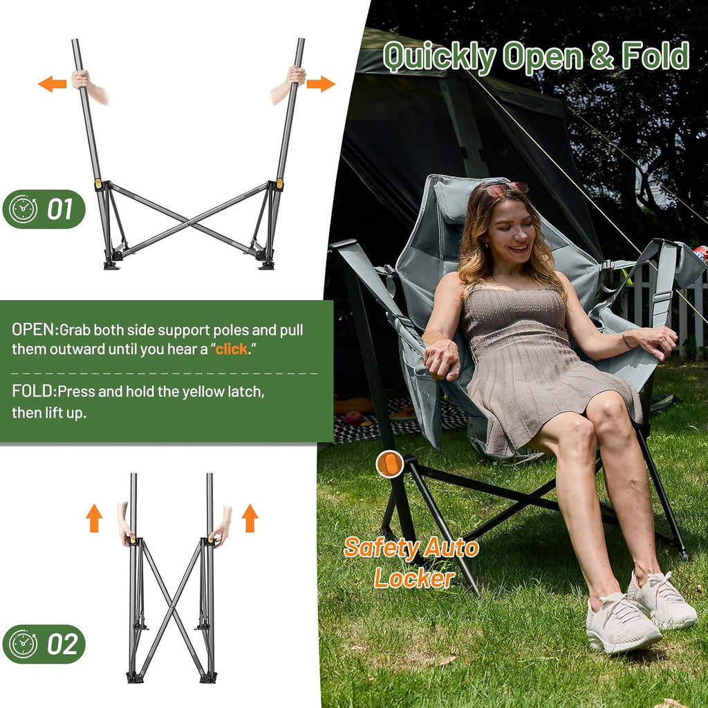 Timber Ridge Hammock Camping Chair, Portable Oversized Swinging Camp Chairs